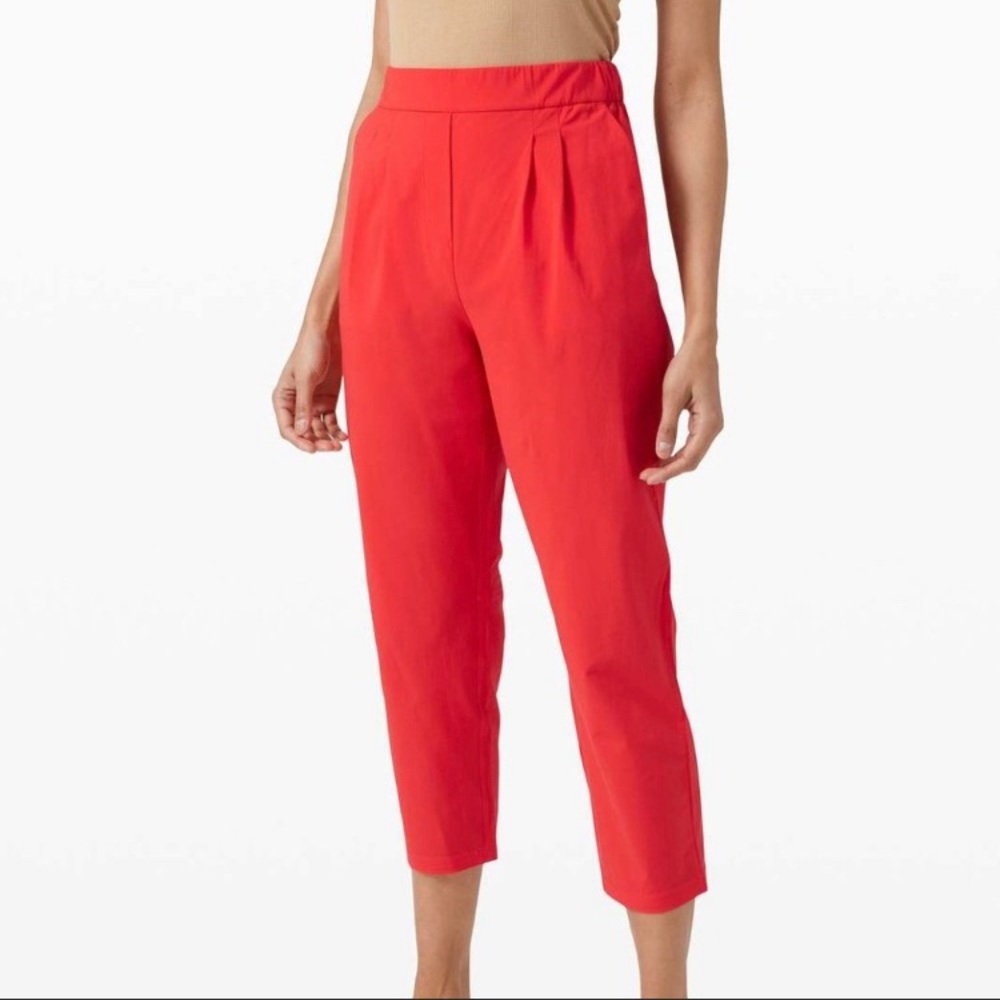 Lululemon Your True Trouser High-Rise Crop Carnation Red!